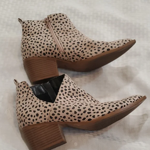 Jolimall Stylish Leopard Print Ankle Booties Sz 8 - Picture 4 of 12
